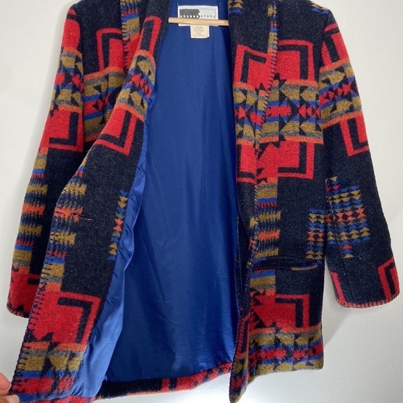 Vintage Rhonda Stark Aztec Wool Blazer Jacket Size Large - Picture 6 of 9
